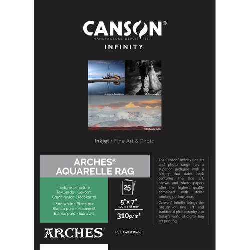 Canson Infinity ARCHES Aquarelle Rag 310gsm Matte - 8.5” x 11” (25 Sheets)
