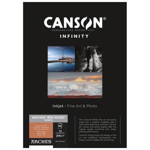 Canson Infinity ARCHES BFK Rives White 310gsm Matte 17” x 22” - 25 Sheets