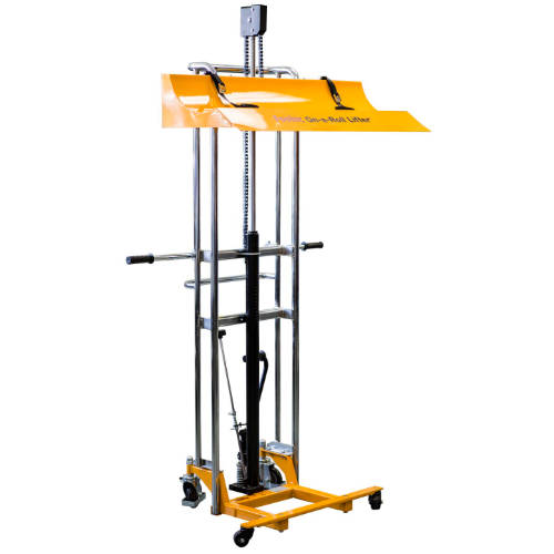 On-a-Roll Lifter® Hi-Rise Lifts rolls up to 71"H