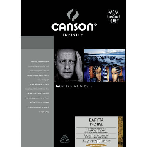 Canson Infinity Bartya Prestige 340gsm - 17" x 22”, 25 Sheets