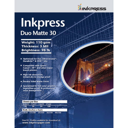 Inkpress Matte 30 DUO 8.5" x 11" - 250 sheets