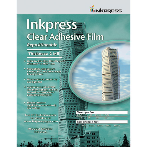 Inkpress Media Inkpress Clear Adhesive Film (17 x 22" - 20 Sheets)