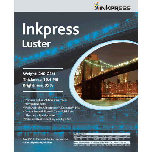 Inkpress Luster 240 13" x 19" - 100 sheets