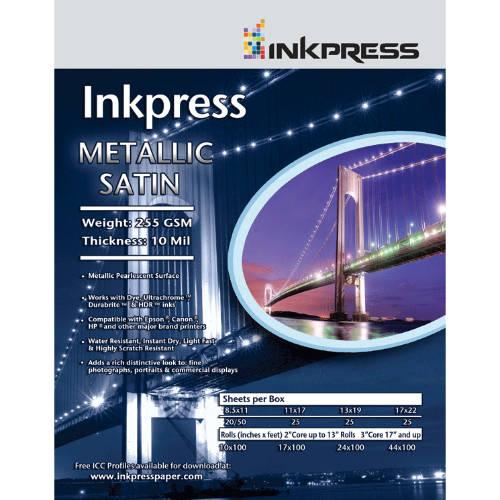 Inkpress Metallic Satin 8.5" x 11" - 50 sheets