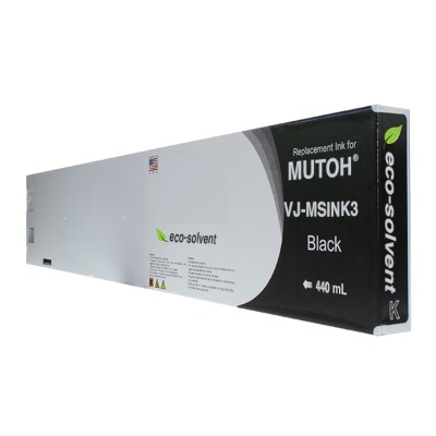 Replacement Cartridge for Mutoh Eco-Solvent VJ-MSINK3 - Black (440ml)