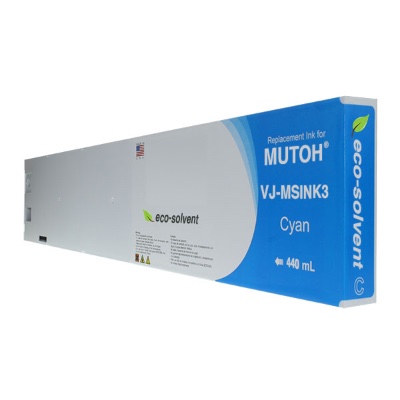 Replacement Cartridge for Mutoh Eco-Solvent VJ-MSINK3 - Cyan (440ml)